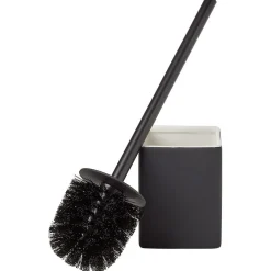 Gifi Equipement Wc^Brosse WC socle carré grès noir 9,2x9,2xH36cm