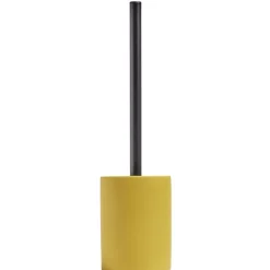 Gifi Equipement Wc^Brosse WC socle rond grès jaune Ø9,2xH36cm