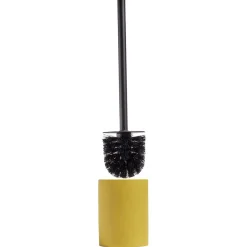 Gifi Equipement Wc^Brosse WC socle rond grès jaune Ø9,2xH36cm