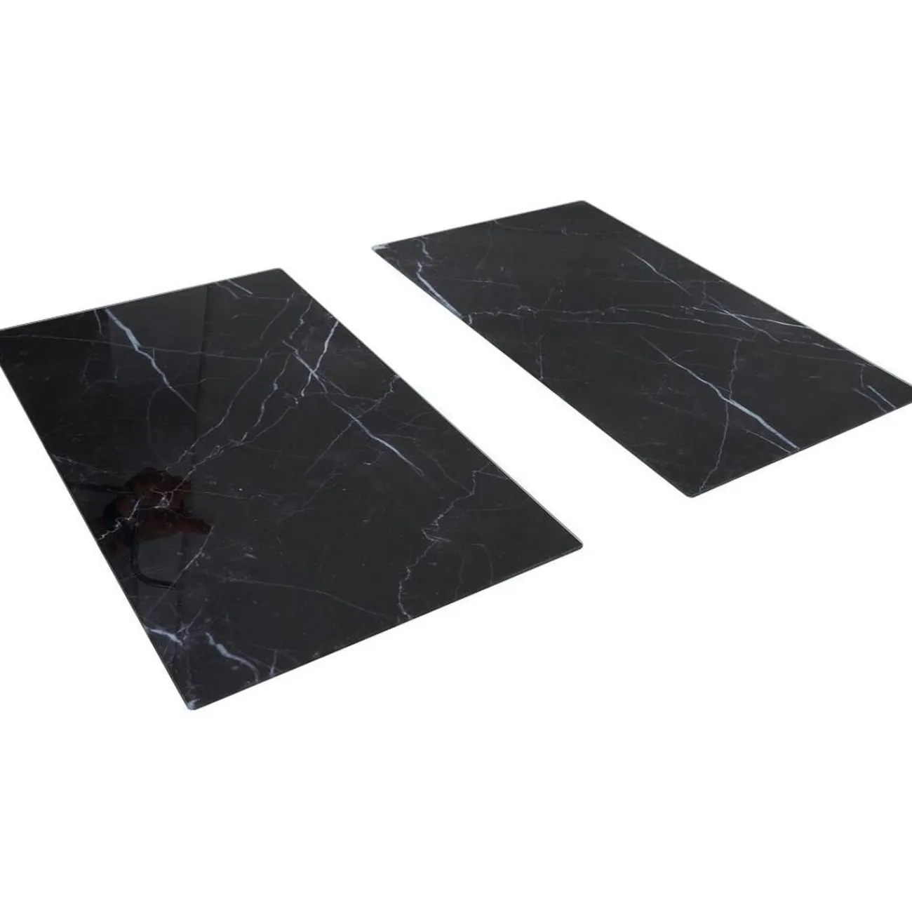 Gifi Cache plaque de cuisson en verre noir effet marbre 52x30cm