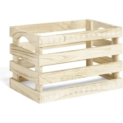 Gifi Rangement|Cagette en bois motif flocon blanc 28x18xH18cm