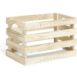 Gifi Rangement|Cagette en bois motif flocon blanc 28x18xH18cm