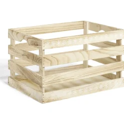 Gifi Rangement|Cagette en bois motif flocon blanc 38x28xH23cm