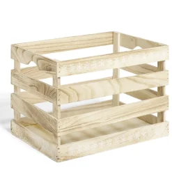 Gifi Rangement|Cagette en bois motif flocon blanc 38x28xH23cm