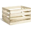 Gifi Rangement|Cagette en bois motif flocon blanc 44x33xH25cm