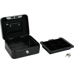 Gifi Rangement|Caisse à monnaie avec 2 clés métal gris foncé