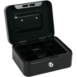 Gifi Rangement|Caisse à monnaie avec 2 clés métal gris foncé