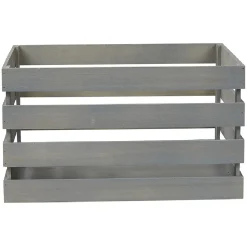 Gifi Rangement|Caisse de rangement en bois gris