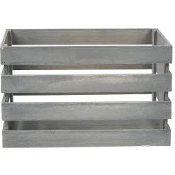 Gifi Rangement|Caisse de rangement en bois gris
