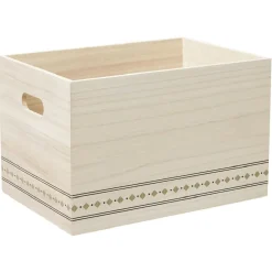 Gifi Rangement|Caisse de rangement en bois L.38 x l.28 x H.33 cm