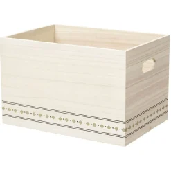 Gifi Rangement|Caisse de rangement en bois L.43 x l.33 x H.25 cm