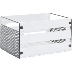 Gifi Rangement|Caisse de rangement en bois et métal - L32,5 x l18 x H24 cm