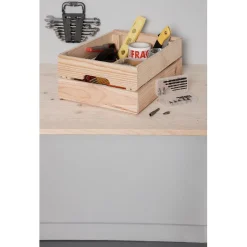 Gifi Rangement|Caisse en bois pin massif à monter soi-même moyen modèle