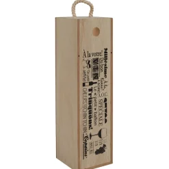 Gifi Caisse en bois pour bouteille de vin design naturel