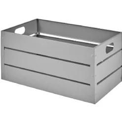 Gifi Rangement|Caisse métallique de rangement gris anthracite x3