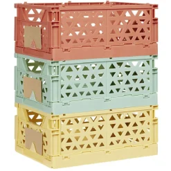 Gifi Rangement|Caisse pliable avec porte-étiquette jaune L17xl12,5xH7cm