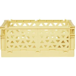 Gifi Rangement|Caisse pliable avec porte-étiquette jaune L17xl12,5xH7cm