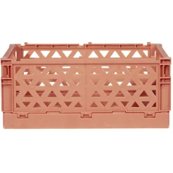 Gifi Rangement|Caisse pliable avec porte-étiquette marron L25xl16,5xH10cm