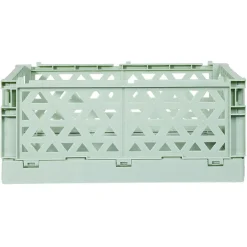 Gifi Rangement|Caisse pliable avec porte-étiquette vert L33xl25xH15cm