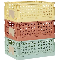 Gifi Rangement|Caisse pliable avec porte-étiquette marron L33xl25xH15cm