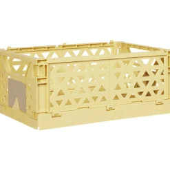 Gifi Rangement|Caisse pliable avec porte-étiquette jaune L33xl25xH15cm