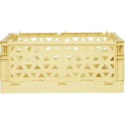 Gifi Rangement|Caisse pliable avec porte-étiquette jaune L33xl25xH15cm