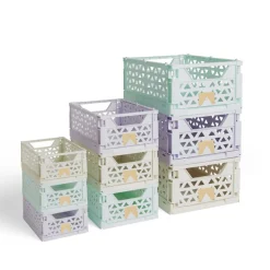 Gifi Rangement|Caisse pliable polypropylène 17x12x7.5cm gris pastel