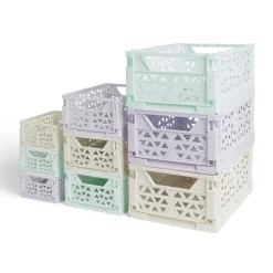 Gifi Rangement|Caisse pliable vert pastel 3,4L - 24x17xH10cm