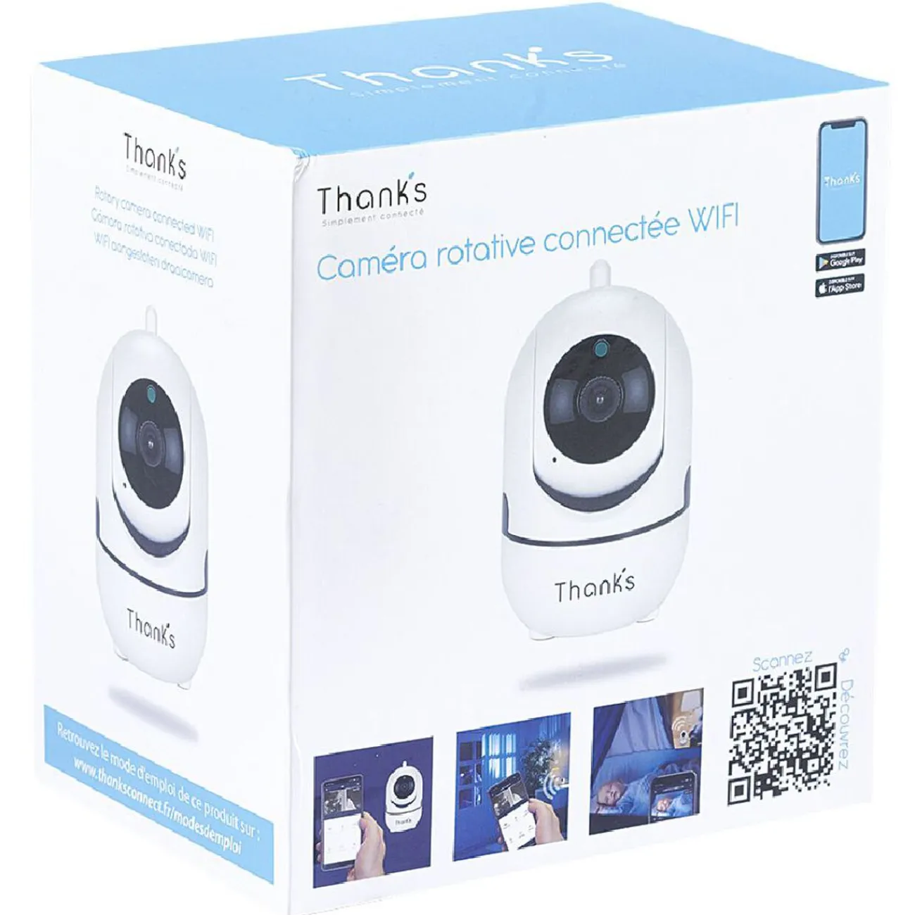 Gifi Sécurité De La Maison^Caméra rotative connectée WIFI