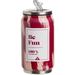 Gifi Canette isotherme acier et plastique vert 260ml Ø6,5xH13,5cm