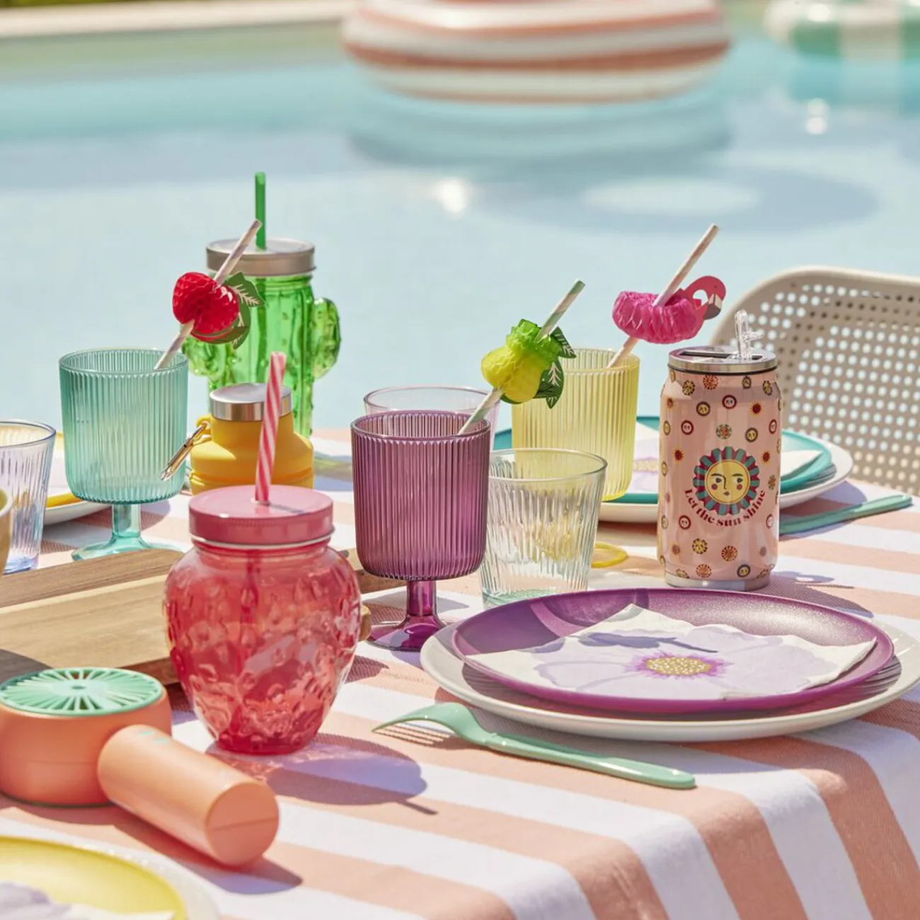 Gifi Canette isotherme 260ml inox Ø6,5xH13,5cm - 4 modèles