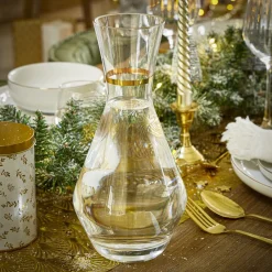 Gifi Carafe en verre goulot liseré doré 1,3L