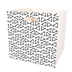 Gifi Entretien Du Linge|Casier Box Cube bois motif géométrique 30x30x30cm