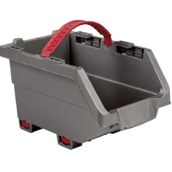 Gifi Rangement|Casier de rangement superposable gris et rouge x4