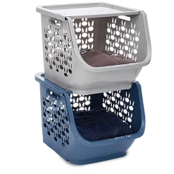 Gifi Rangement|Casier de rangement superposable avec couvercle