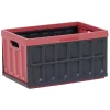 Gifi Rangement|Casier pliant avec couvercle noir et rouge bordeaux 46 L