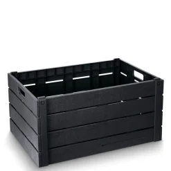 Gifi Rangement|Casier pliant imitation bois gris foncé