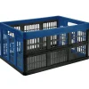 Gifi Rangement|Casier pliant 45L plastique bleu et noir