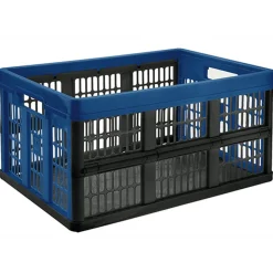 Gifi Rangement|Casier pliant 45L plastique bleu et noir