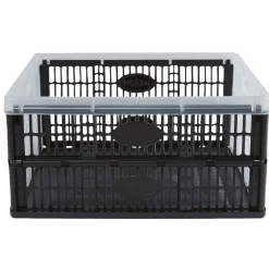 Gifi Rangement|Casier pliant noir et blanc transparent 32 L