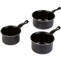 Gifi Casserole acier noir - Lot de 3 - Tous feux sauf induction