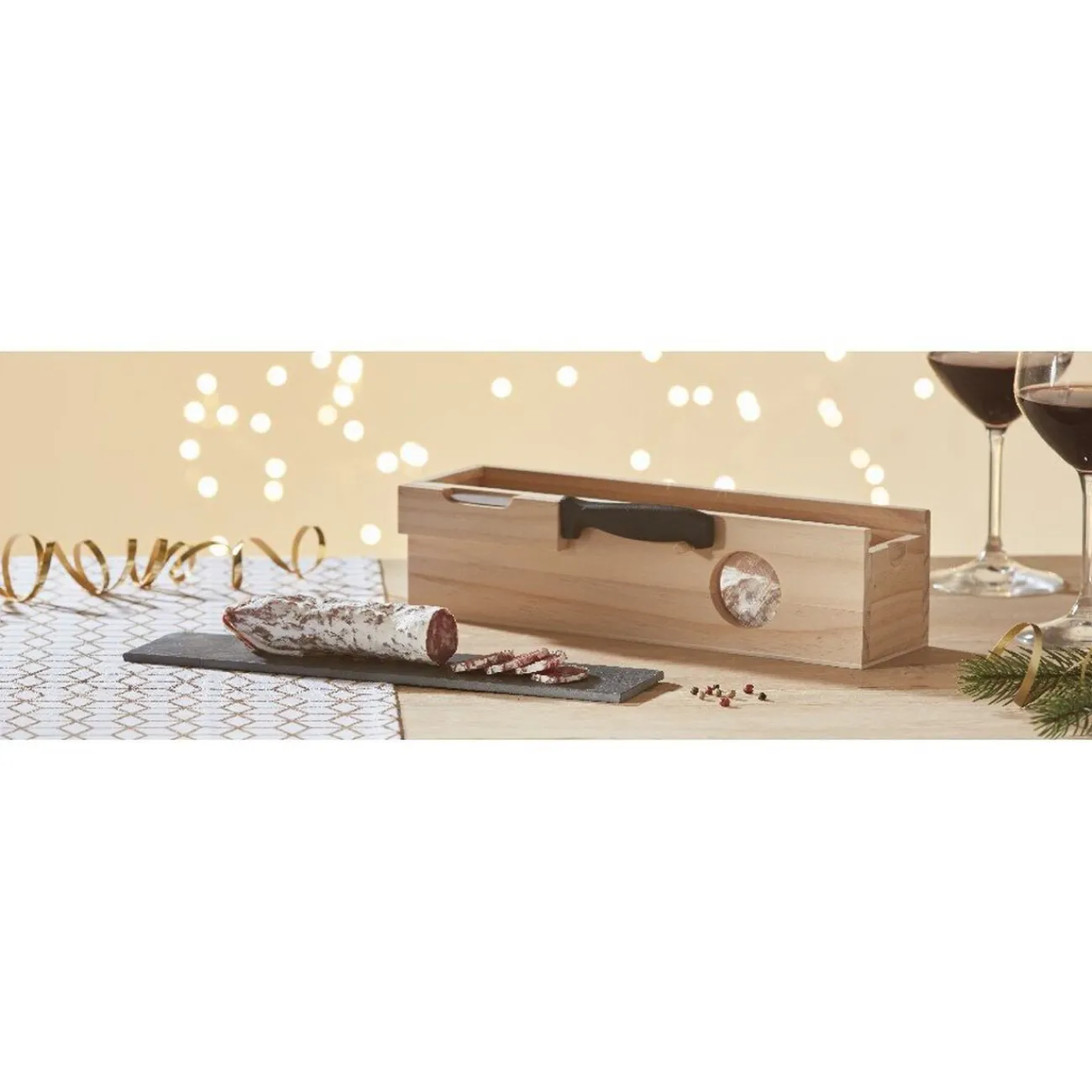 Gifi Cave à saucisson avec couteau