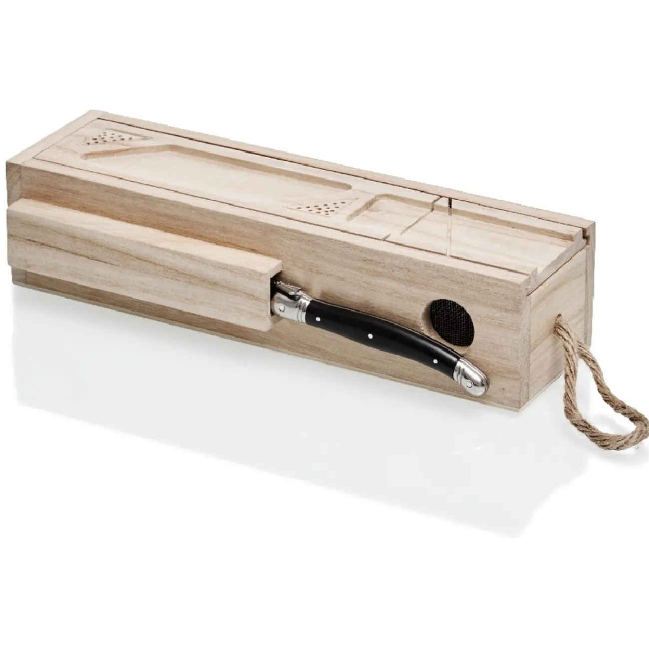 Gifi Cave à saucisson bois et couteau