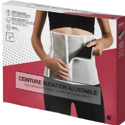 Gifi Bien-Être^Ceinture de sudation ajustable fitness noir et grise