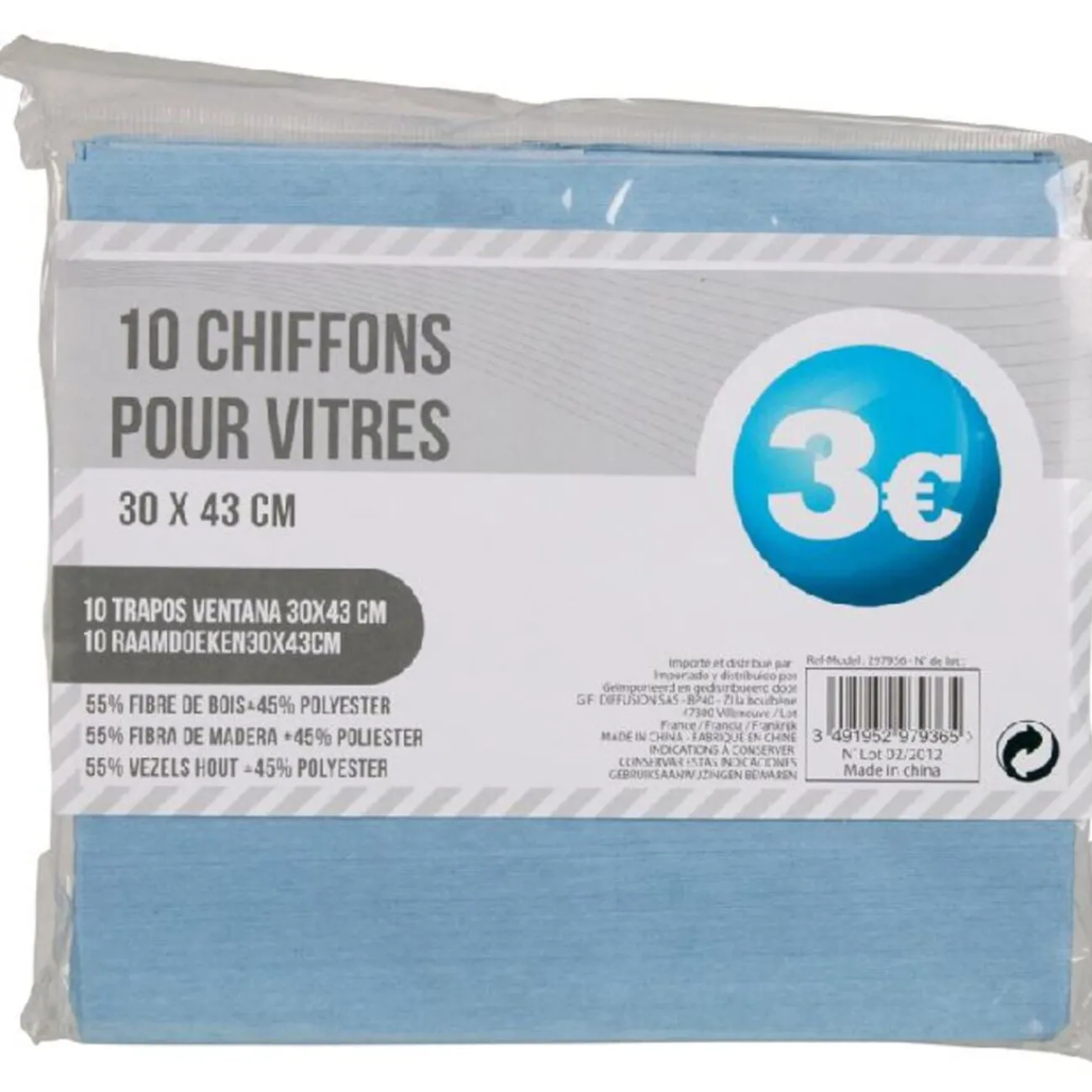 Gifi Nettoyage Et Entretien|CHIFFON POUR VITRE X10