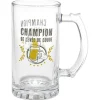 Gifi Chope à bière verre transparent inscription Champion de levée de coude