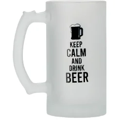 Gifi Chope de bière en verre imprimé humour