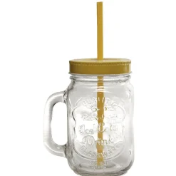 Gifi Chope transparente avec couvercle coloré et paille X 6