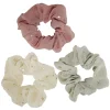 Gifi Beauté^Chouchou beige/vert/rose imprimé étoile doré Ø10cm x3