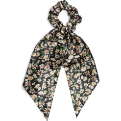Gifi Beauté^Chouchou foulard noir motif floral marron